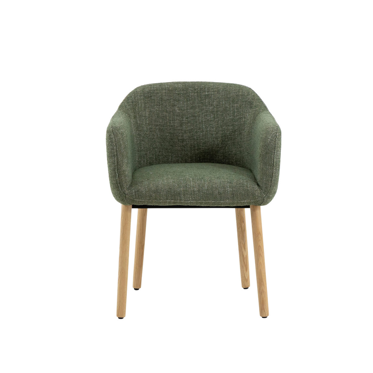 Chaise en tissu vert et pieds en bois Solène (lot de 2)