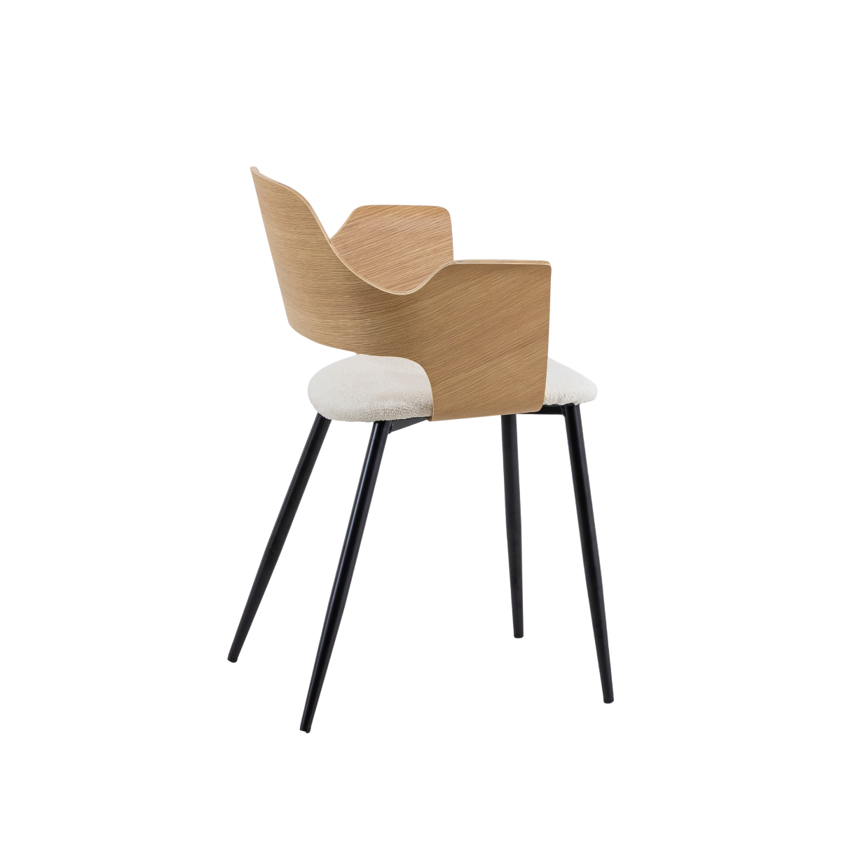 Chaise en triplex clair et tissu écru Florence (lot de 2)