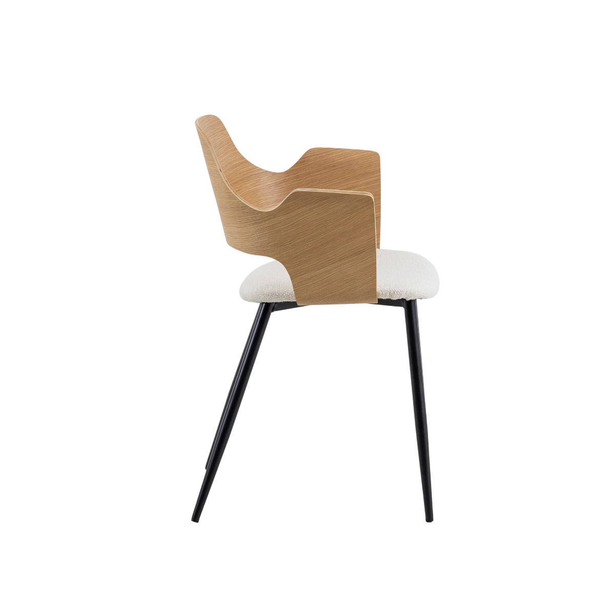 Chaise en triplex clair et tissu écru Florence (lot de 2)