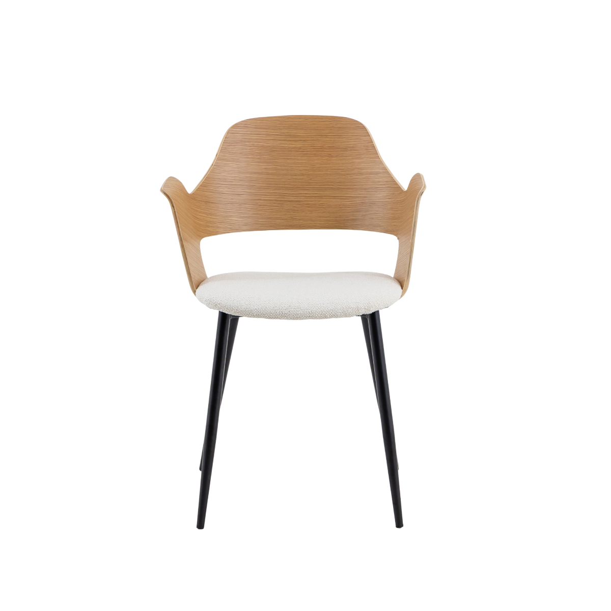 Chaise en triplex clair et tissu écru Florence (lot de 2)