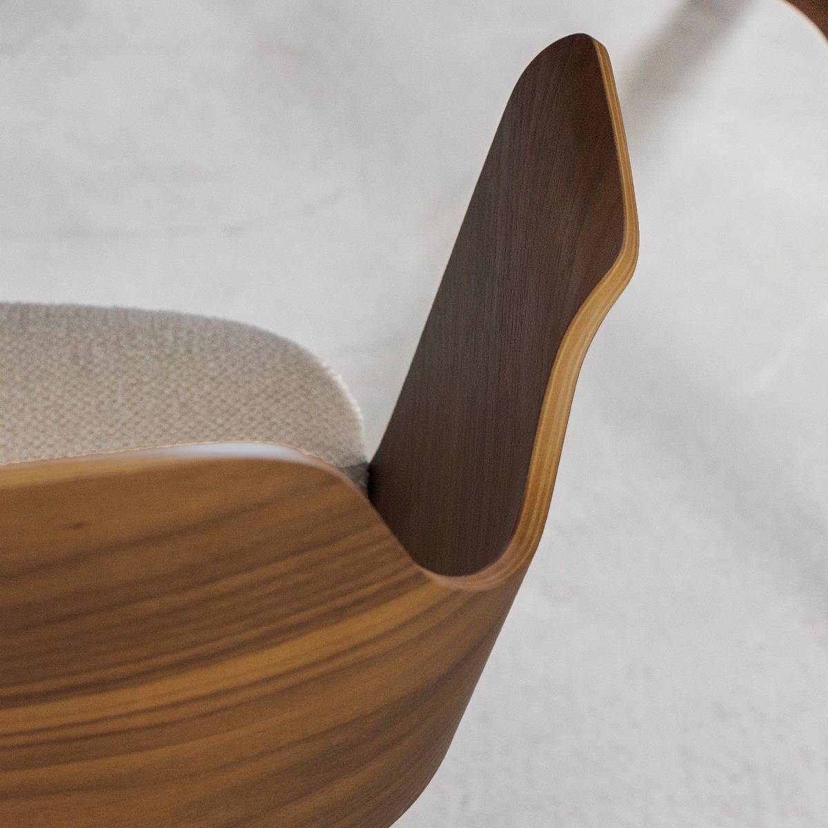 Chaise en bois foncé et tissu écru Florence (lot de 2)
