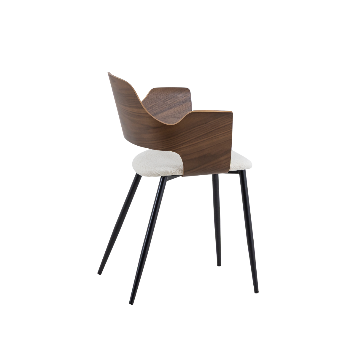Chaise en triplex foncé et tissu écru Florence (lot de 2)