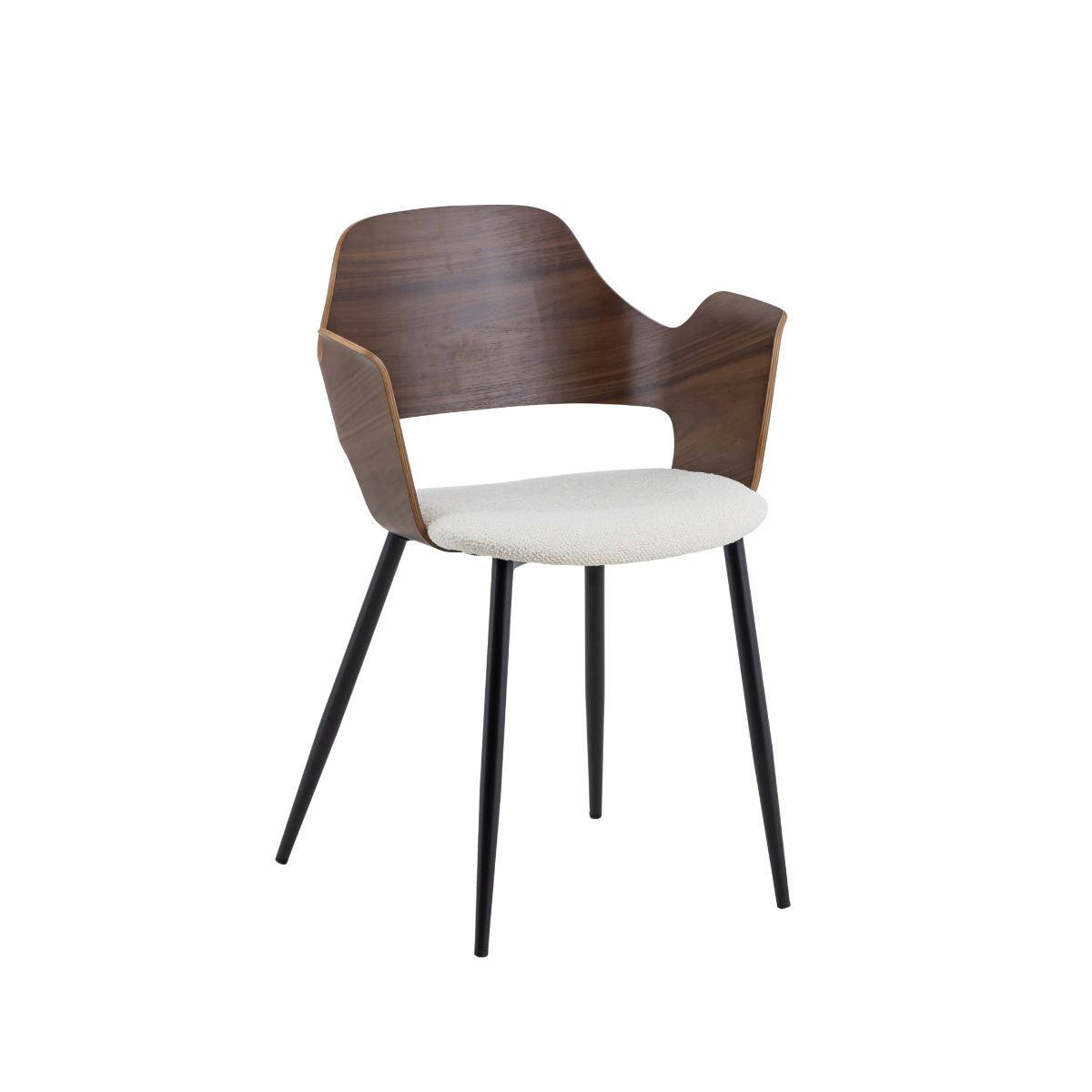 Chaise en triplex foncé et tissu écru Florence (lot de 2)