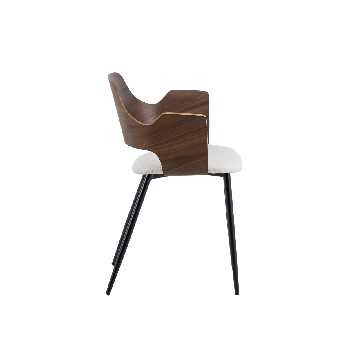 Chaise en triplex foncé et tissu écru Florence (lot de 2)