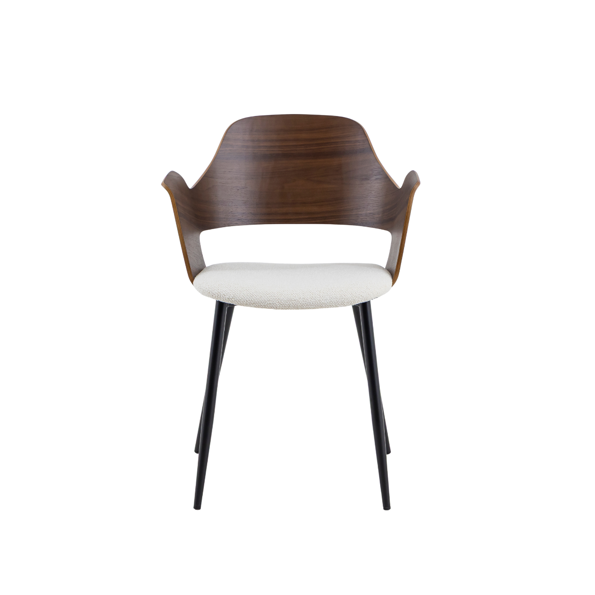 Chaise en triplex foncé et tissu écru Florence (lot de 2)