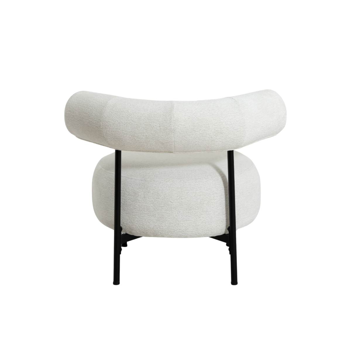 Fauteuil rond en tissu bouclette blanc Cléa