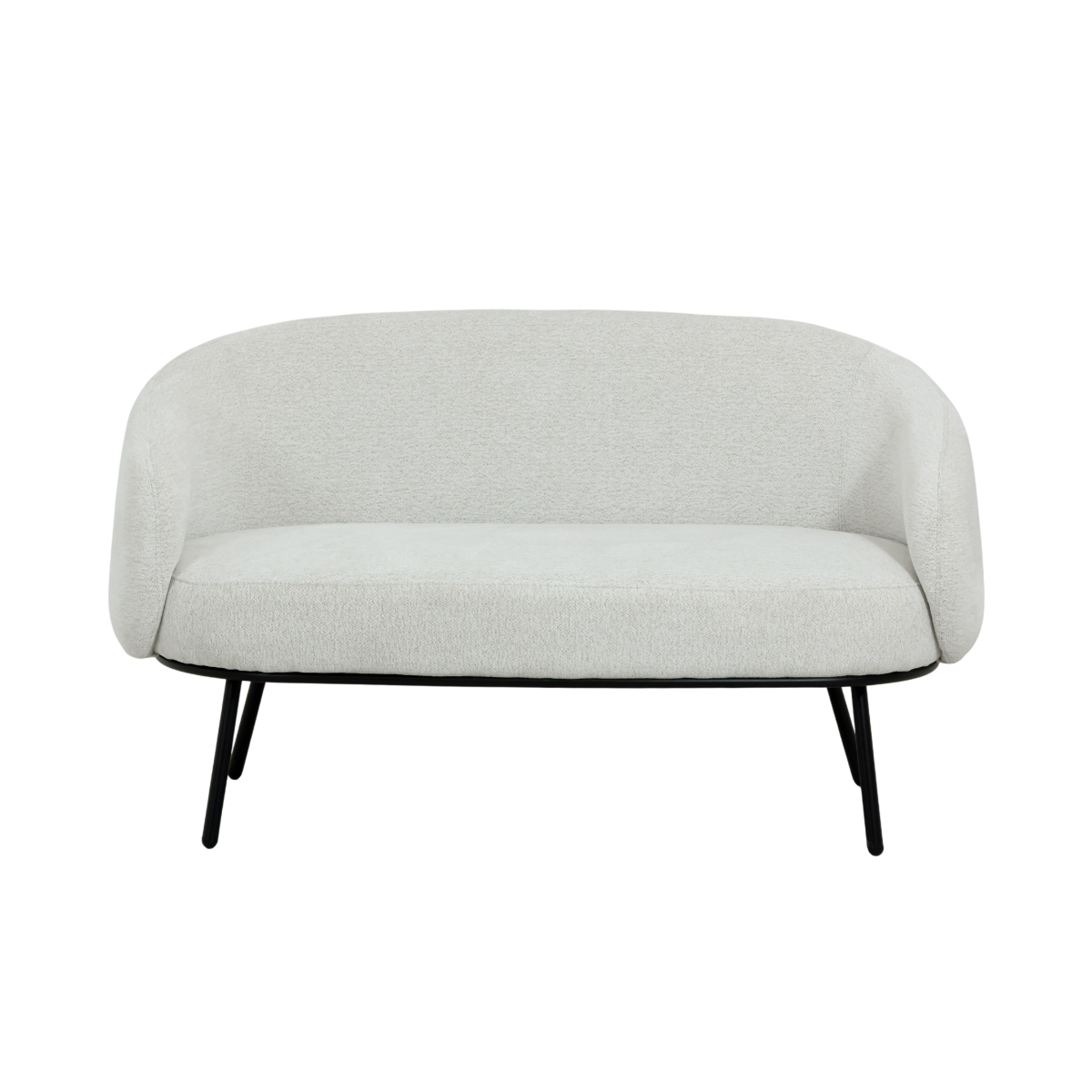 Canapé en tissu bouclette écru Filipa