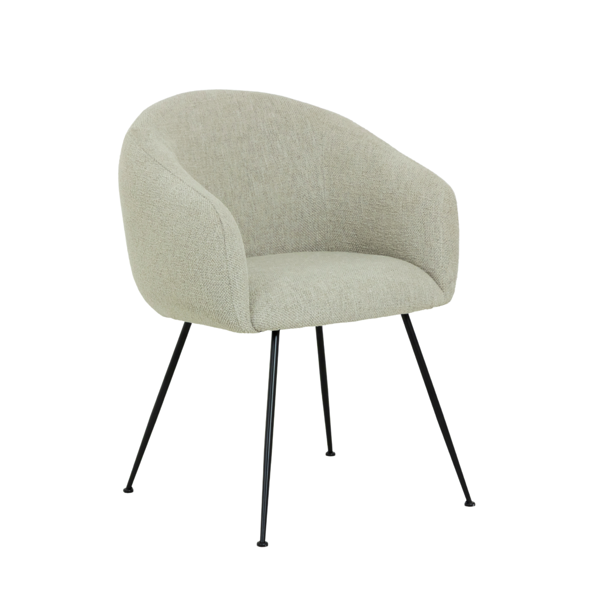 Fauteuil en tissu gris et pieds en métal Cléa