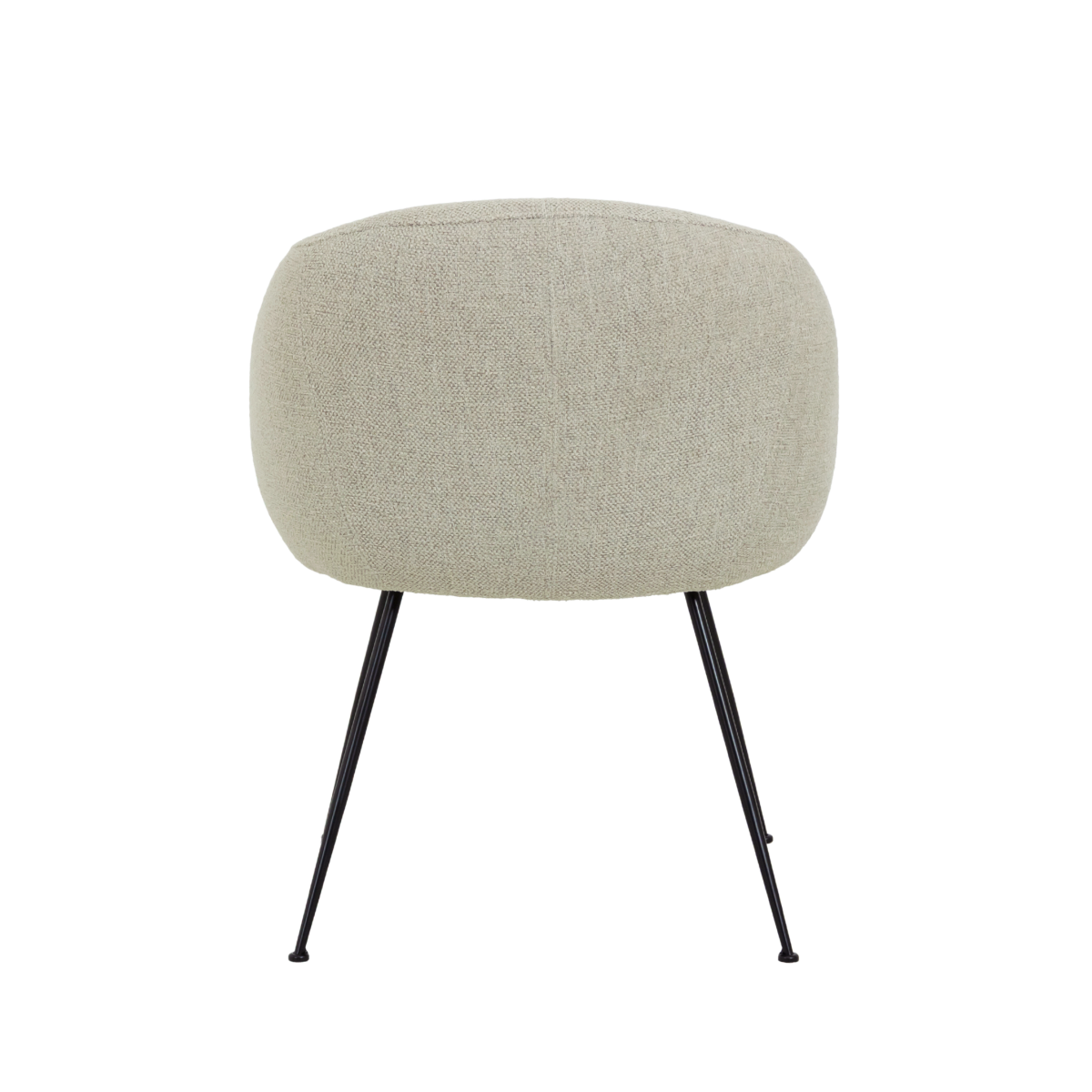 Fauteuil en tissu écru et pieds en métal Sandy