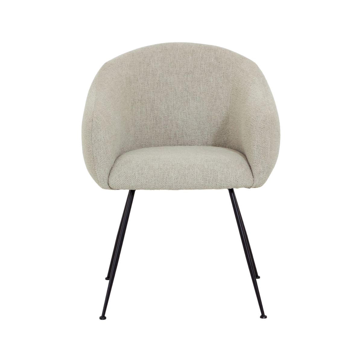 Fauteuil en tissu écru et pieds en métal Sandy