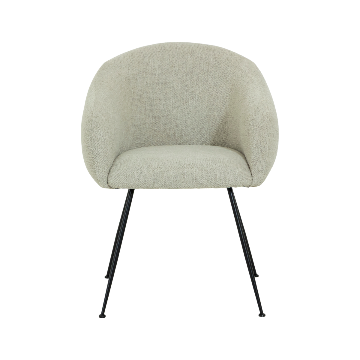 Fauteuil en tissu gris et pieds en métal Cléa