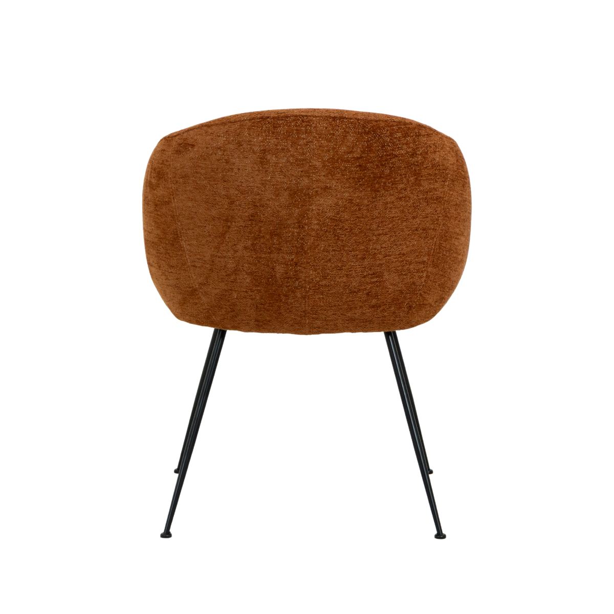 Fauteuil en tissu terracotta et pieds en métal Sandy