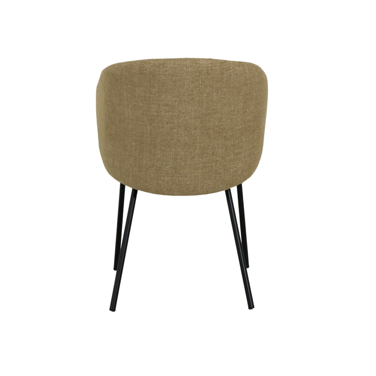 Chaise avec accoudoirs ronds en tissu sable et pieds en métal Cléa (lot de 2)