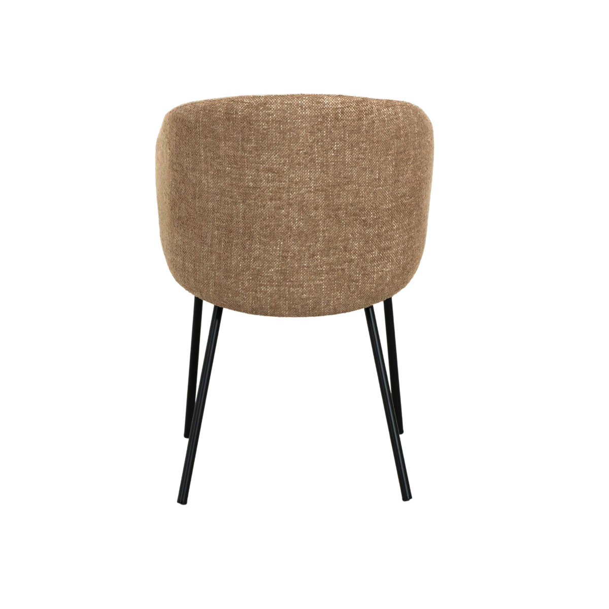 Chaise avec accoudoirs ronds en tissu sable et pieds en métal Cléa (lot de 2)