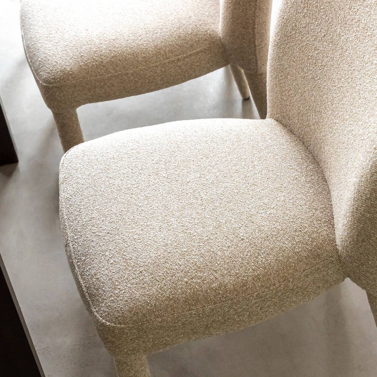 Chaise en tissu intégral écru Doris (lot de 2)