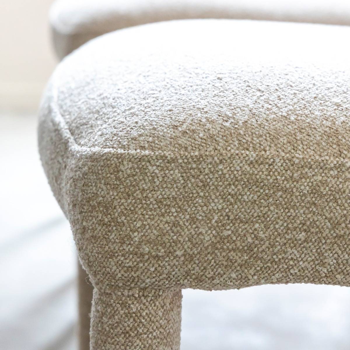 Chaise en tissu intégral écru Doris (lot de 2)