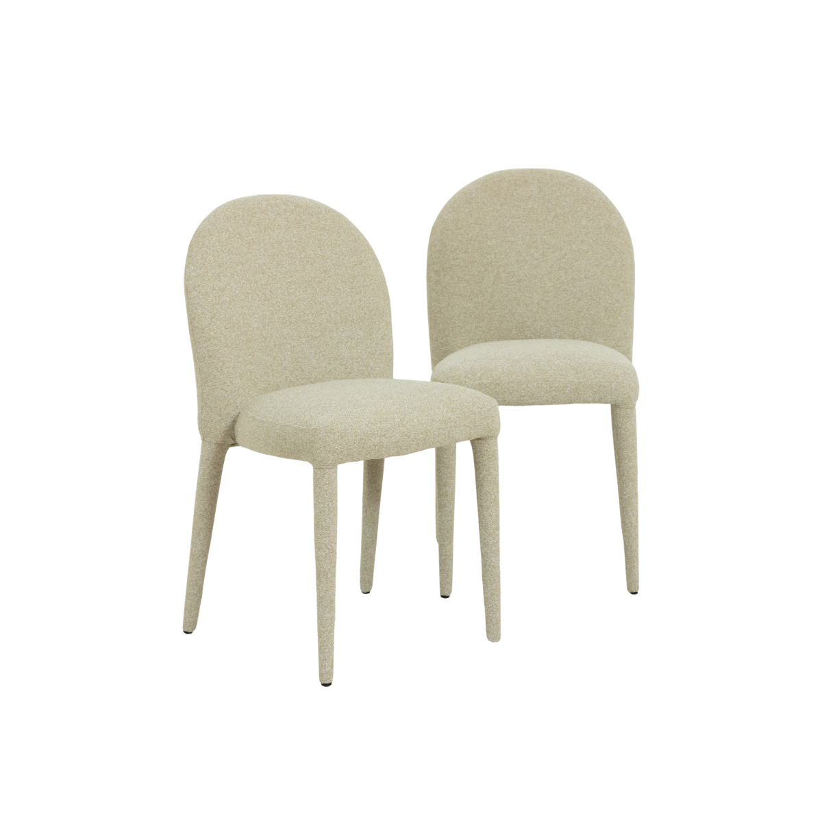 Chaise en tissu intégral écru Cléa (lot de 2)