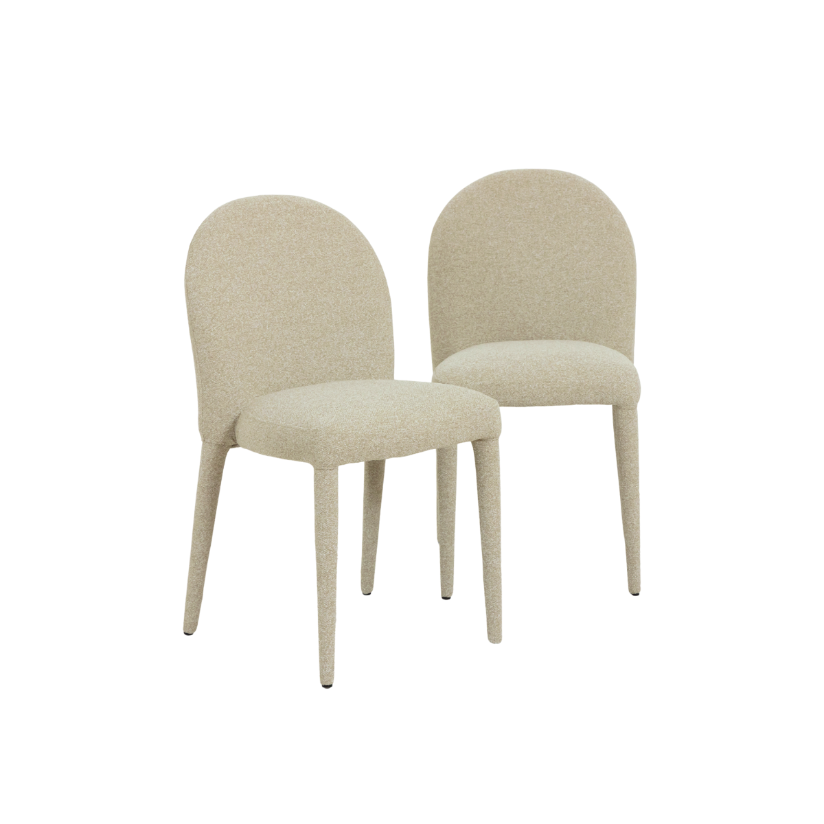 Chaise intégralement en tissu écru Doris (lot de 2)