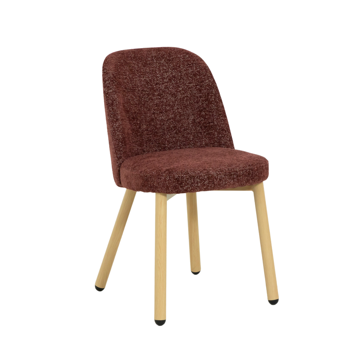 Chaise tissu terracotta et pieds en métal effet bois Vilma (lot de 2)