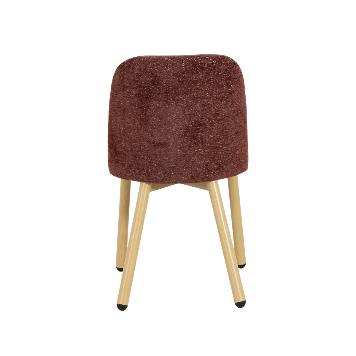 Chaise tissu terracotta et pieds en métal effet bois Vilma (lot de 2)