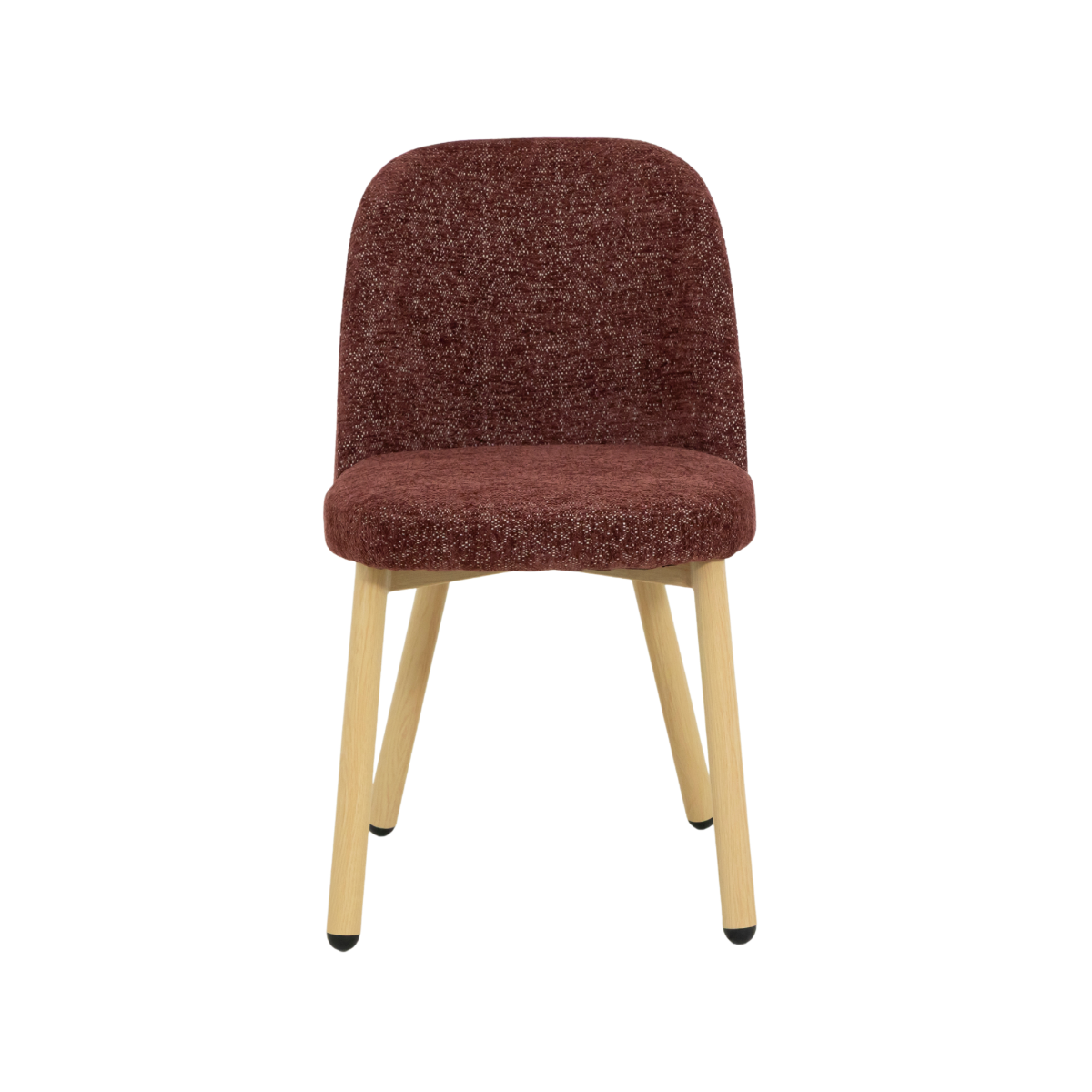 Chaise tissu terracotta et pieds en métal effet bois Vilma (lot de 2)