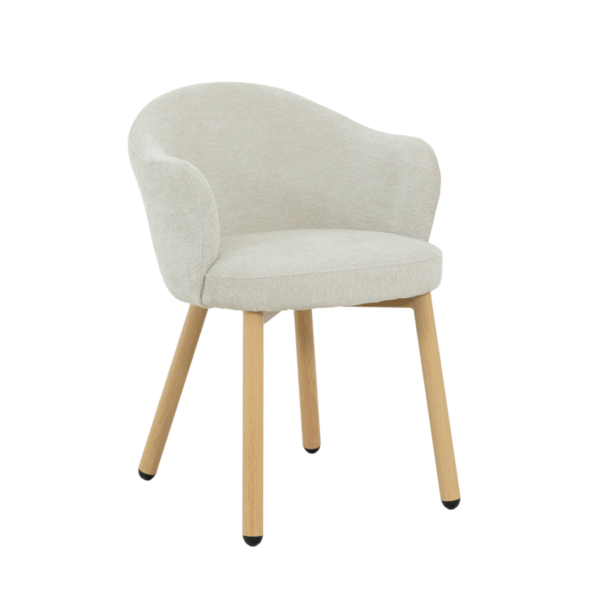 Chaise en tissu écru et pieds en métal effet bois Mayi (lot de 2)