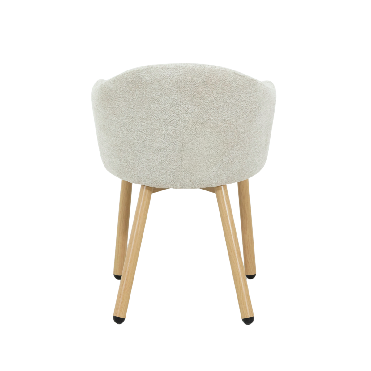 Chaise en tissu écru et pieds en métal effet bois Mayi (lot de 2)