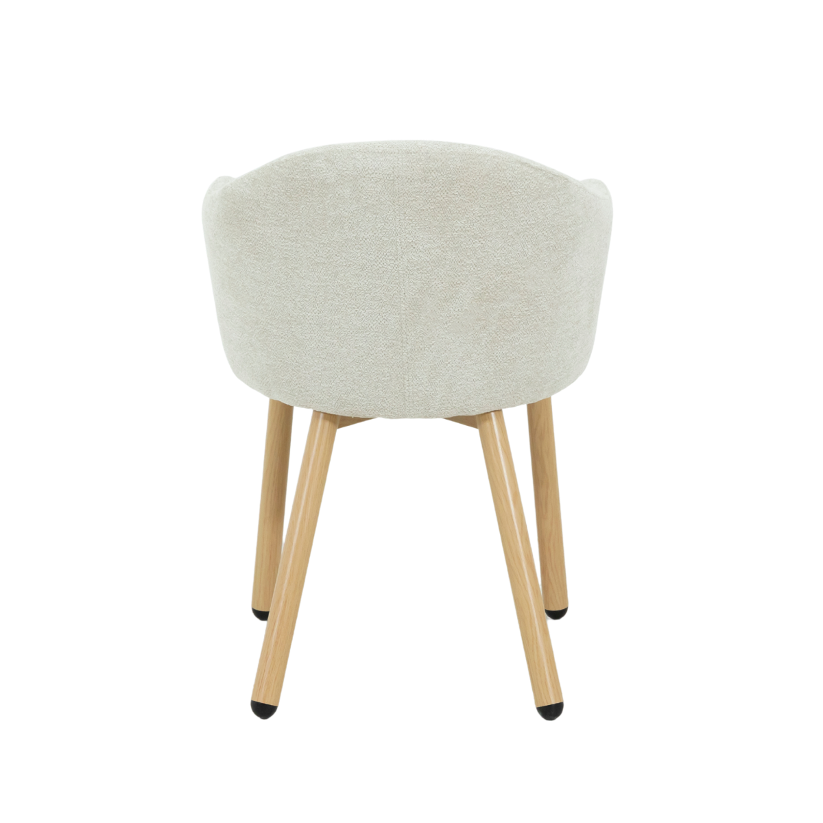 Fauteuil en tissu écru et pieds en métal effet bois Cléa