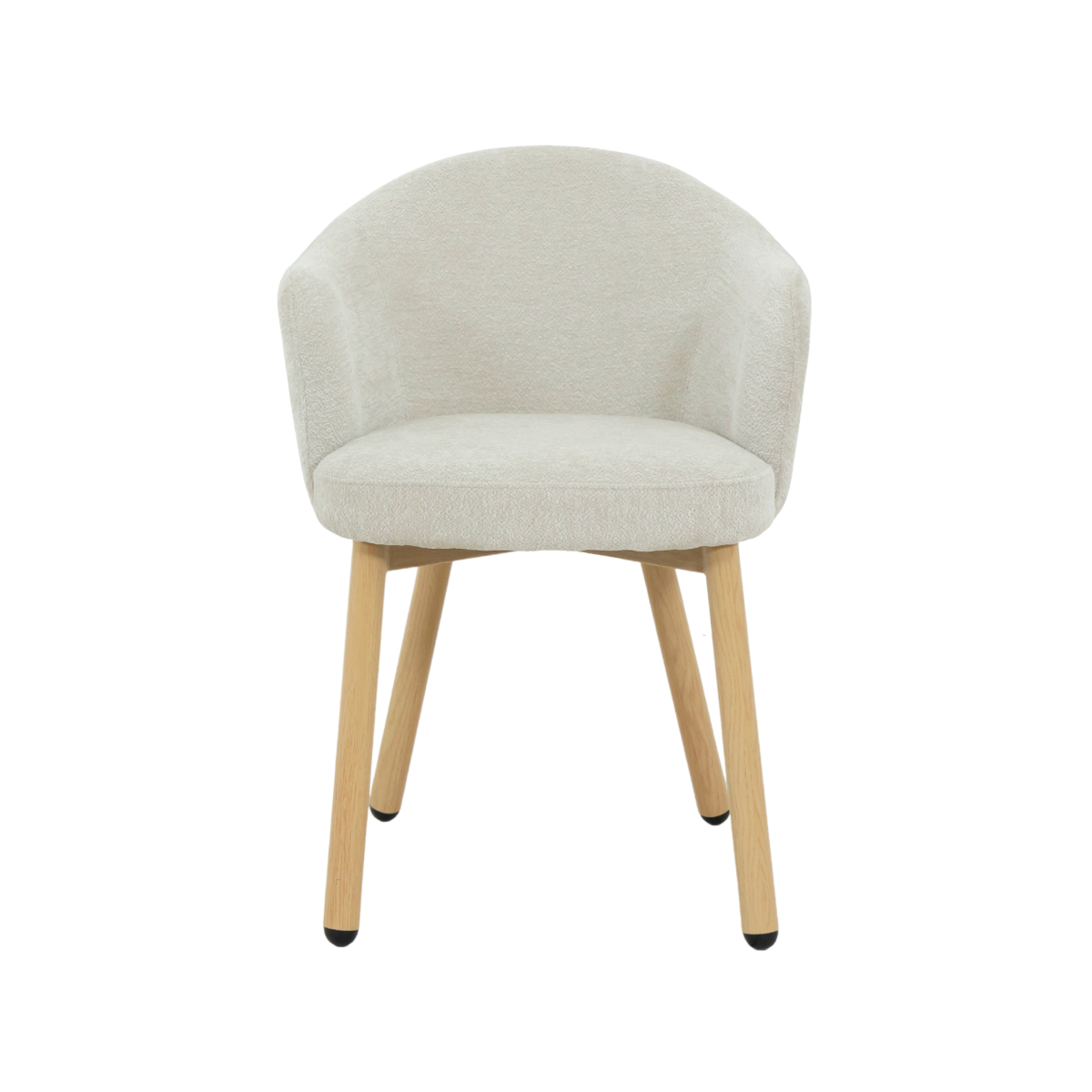 Chaise en tissu écru et pieds en métal effet bois Mayi (lot de 2)