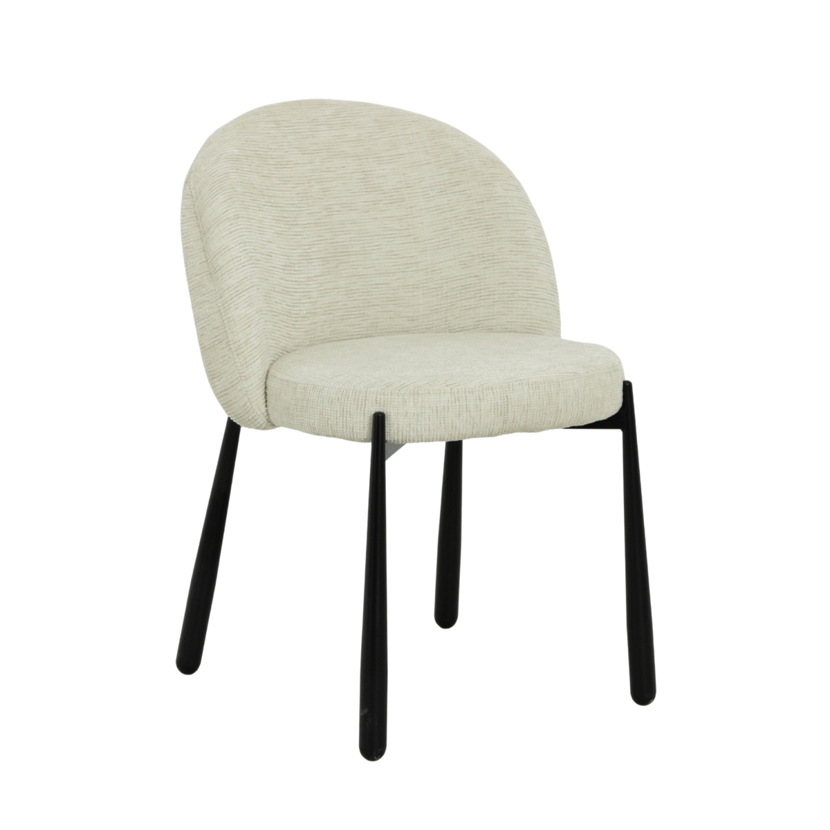 Chaise en tissu écru et pieds en métal Cléa (lot de 2)