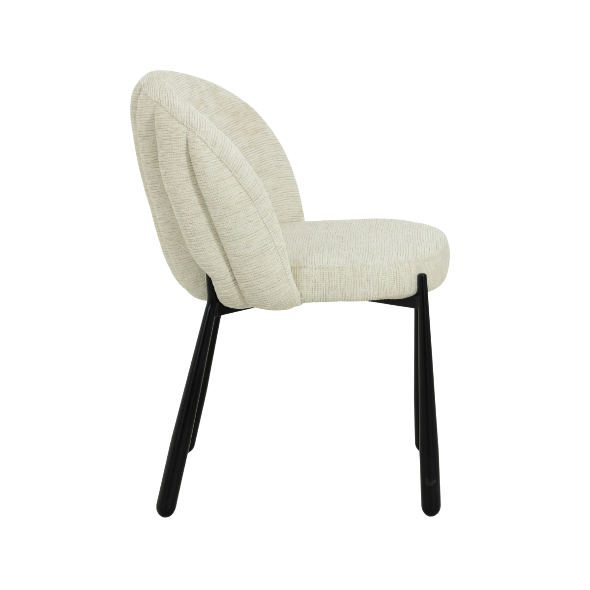 Chaise en tissu écru et pieds en métal Cléa (lot de 2)