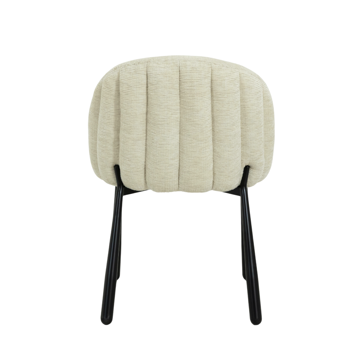 Chaise en tissu écru et pieds en métal Cléa (lot de 2)