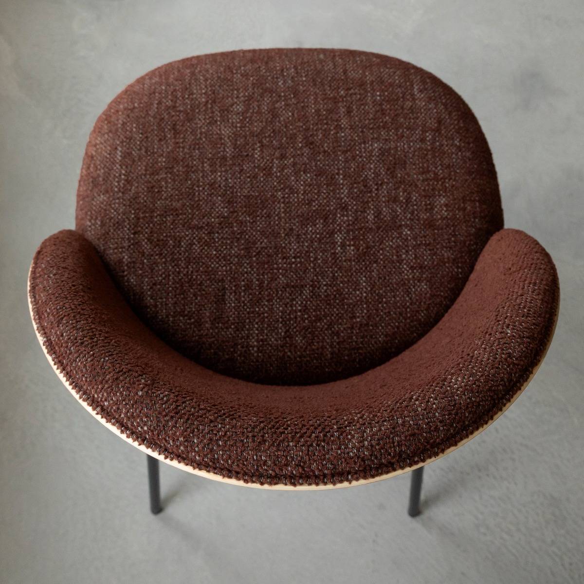 Chaise en tissu acajou et bois clair Nyssa (lot de 2)