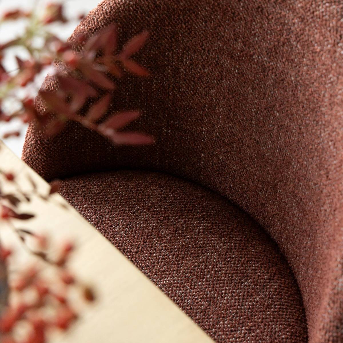 Chaise en tissu acajou et bois clair Nyssa (lot de 2)