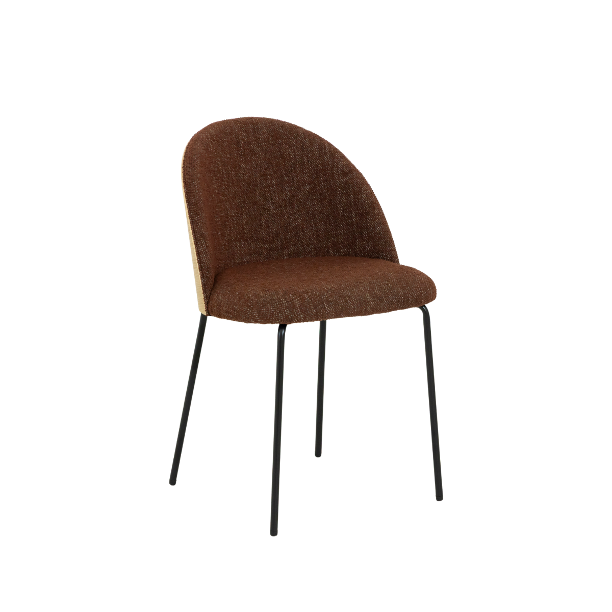 Chaise en tissu rouge foncé et bois clair Kanoa (lot de 2)