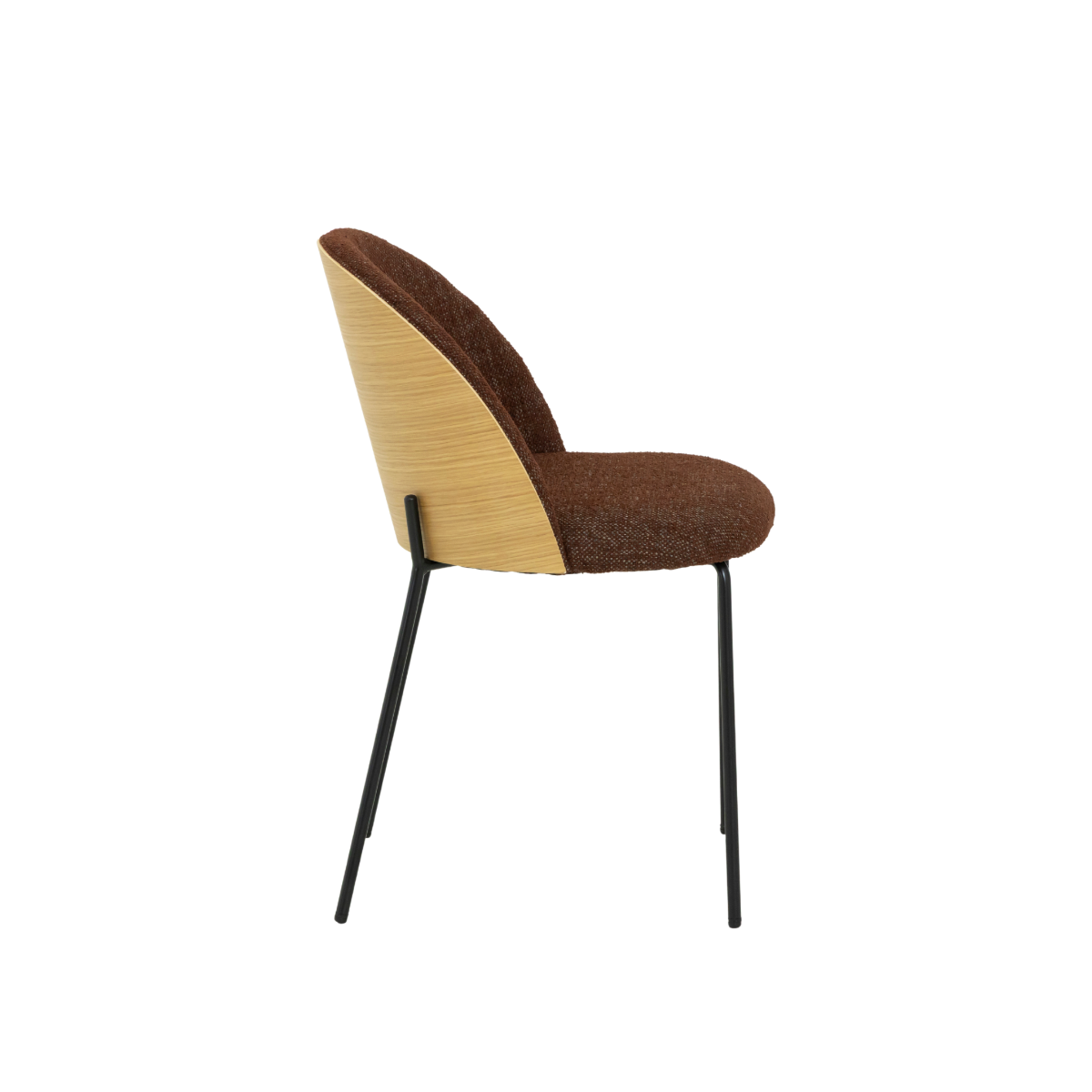 Chaise en tissu rouge foncé et bois clair Kanoa (lot de 2)