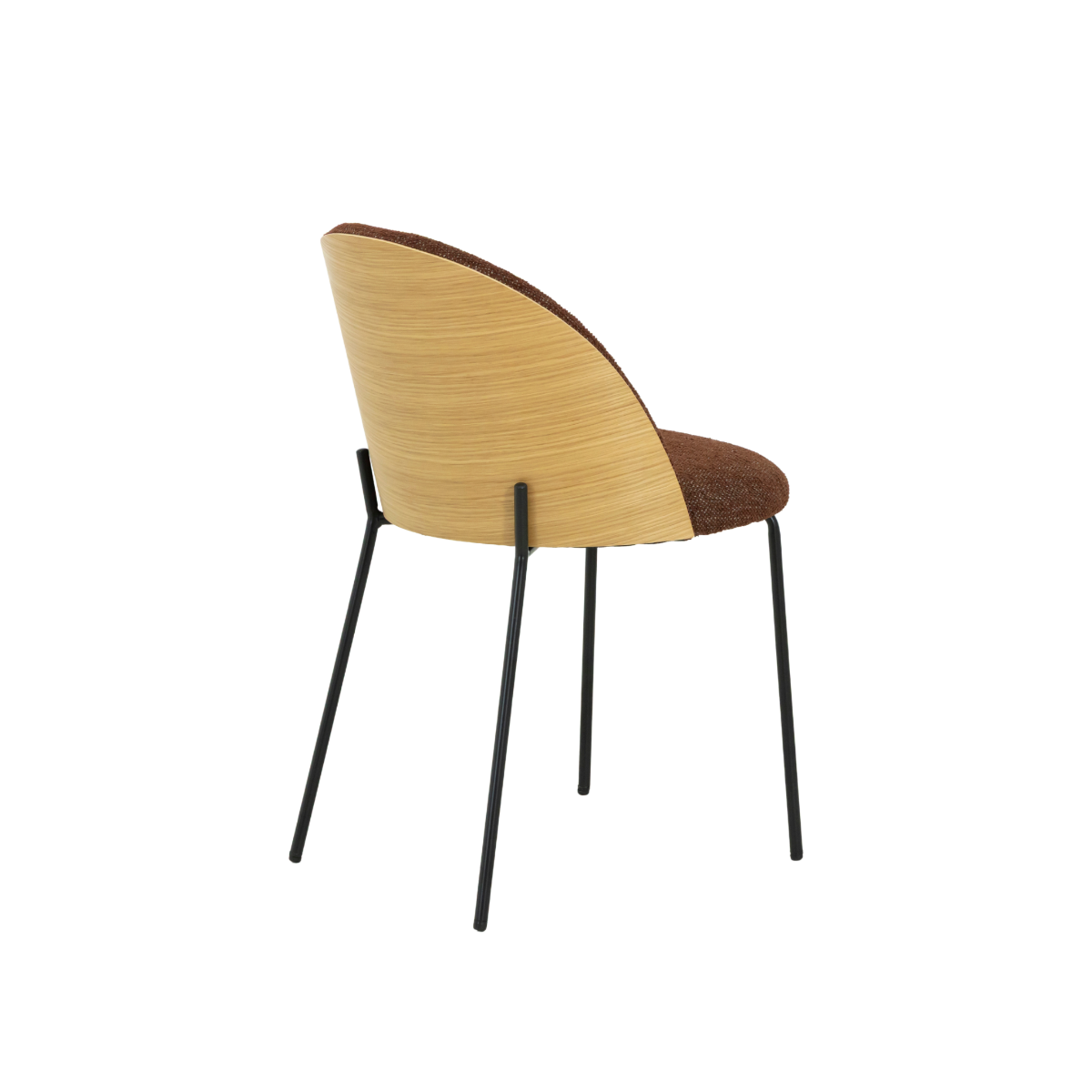 Chaise en tissu rouge foncé et bois clair Kanoa (lot de 2)