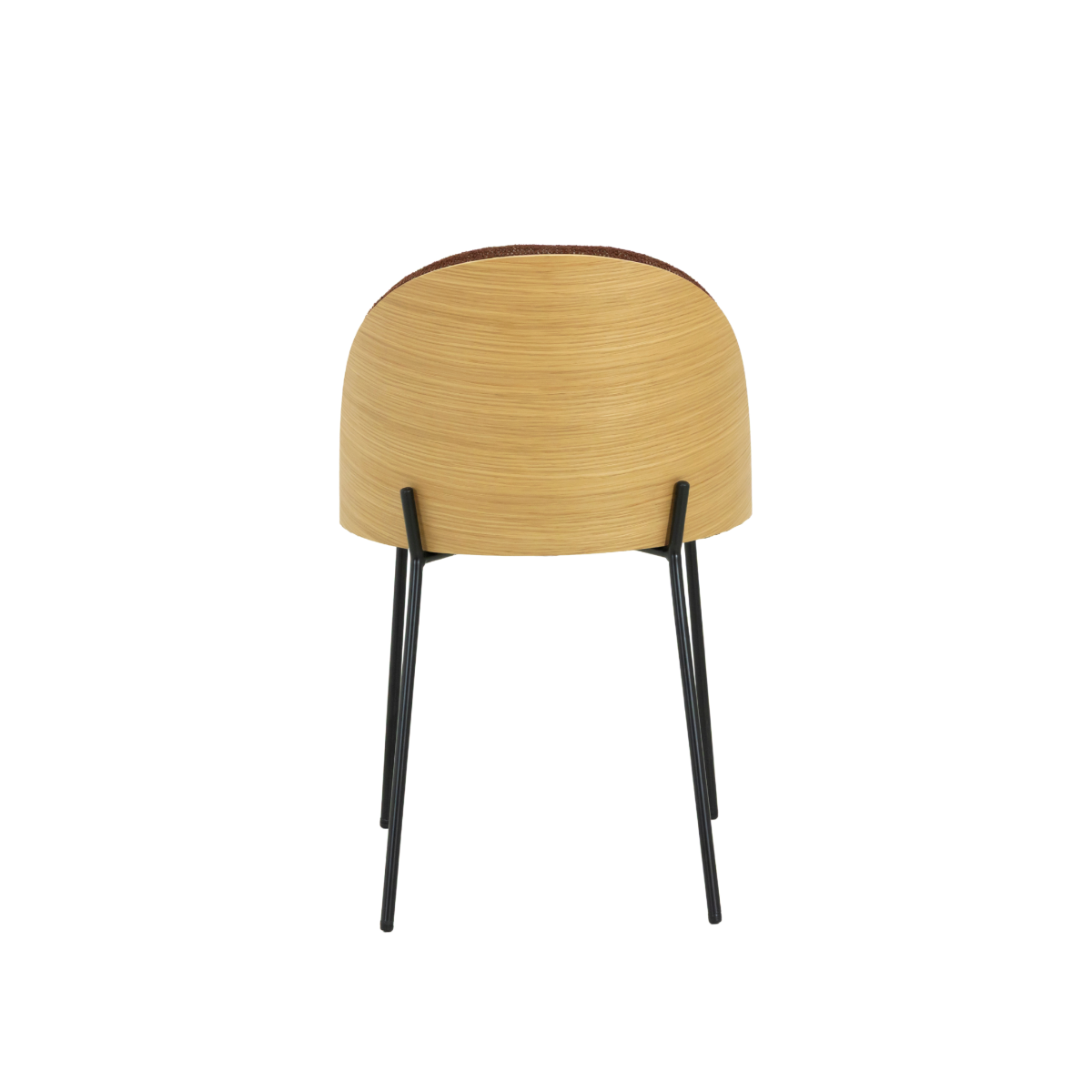 Chaise en tissu rouge foncé et bois clair Kanoa (lot de 2)