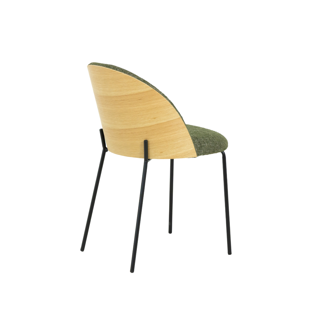 Chaise en tissu vert et bois clair Kanoa (lot de 2)