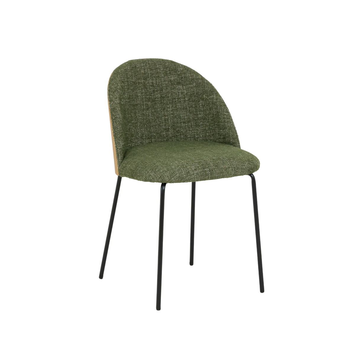 Chaise en tissu vert et bois clair Nyssa (lot de 2)