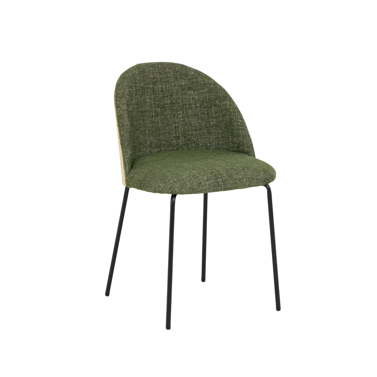 Chaise en tissu vert et bois clair Kanoa (lot de 2)