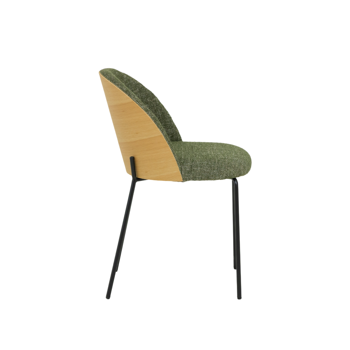 Chaise en tissu vert et bois clair Nyssa (lot de 2)