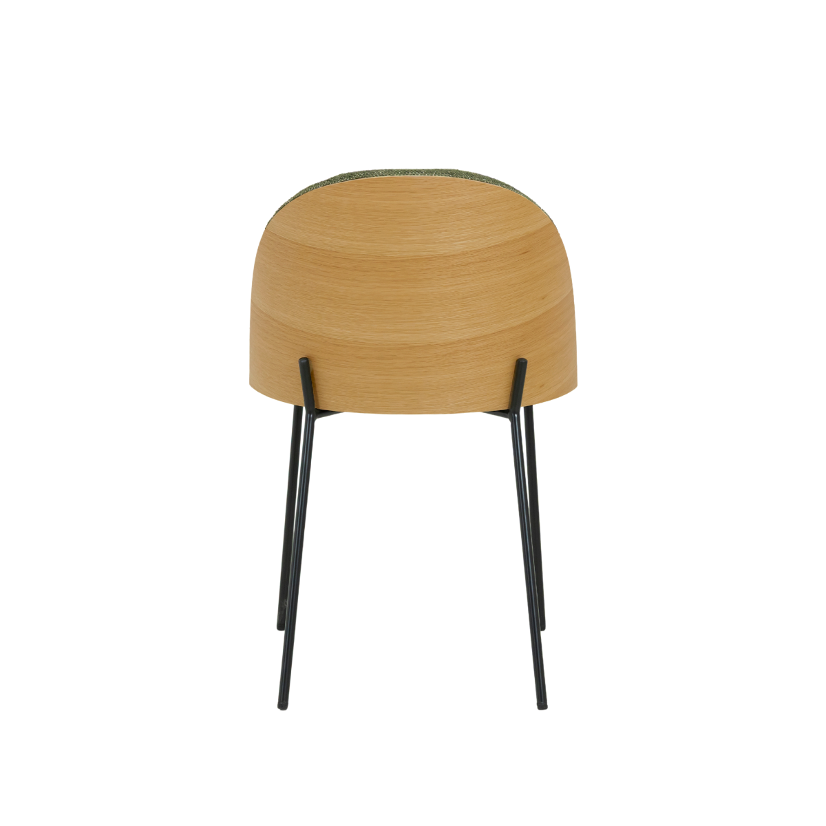 Chaise en tissu vert et bois clair Nyssa (lot de 2)