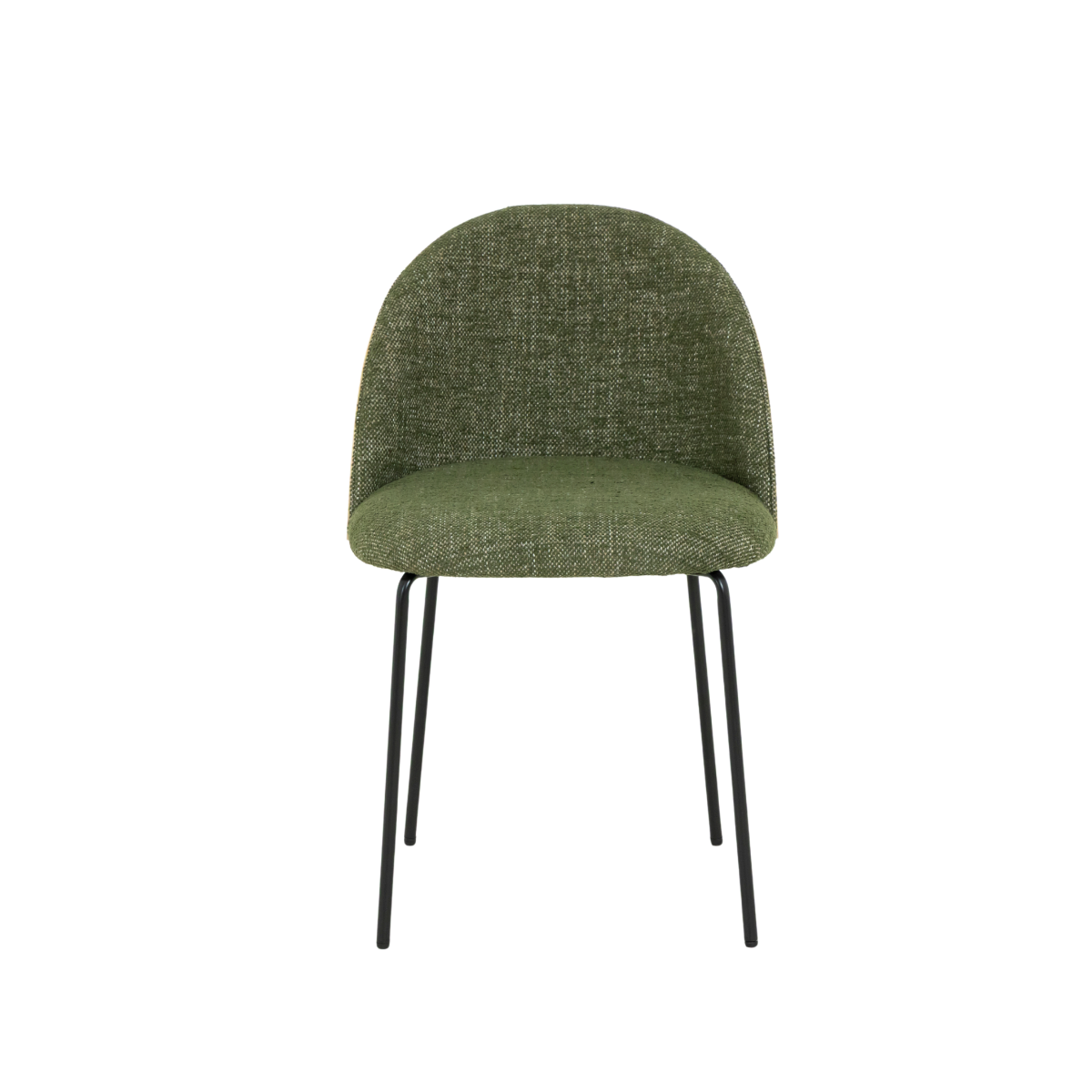 Chaise en tissu vert et bois clair Kanoa (lot de 2)