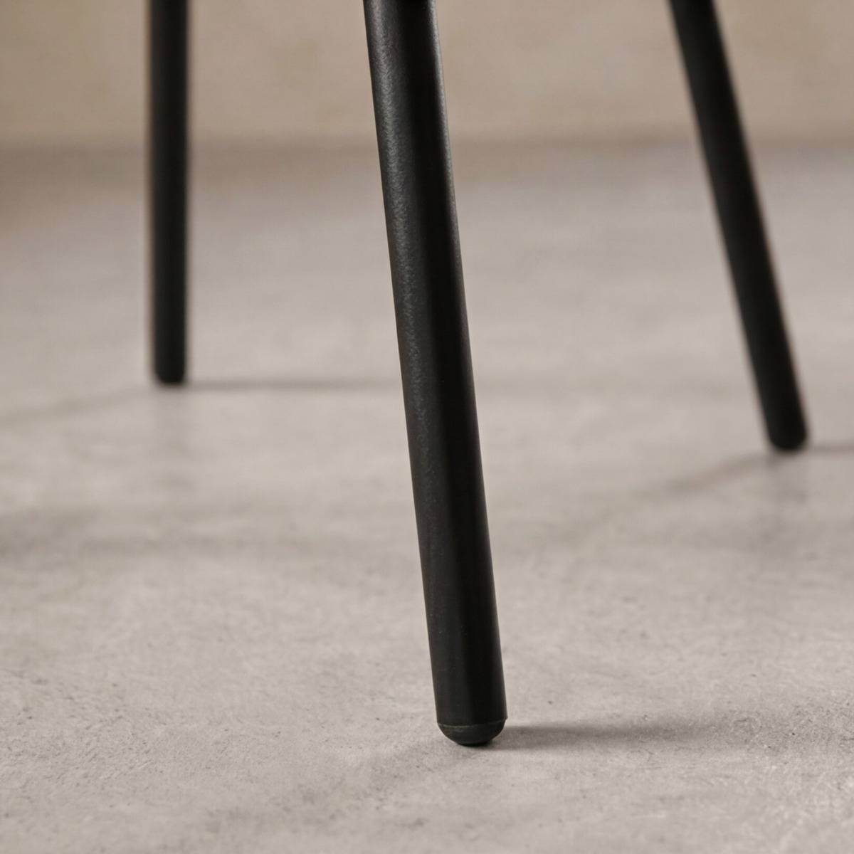 Chaise avec accoudoirs ronds en tissu bleu et pieds en métal Cléa (lot de 2)