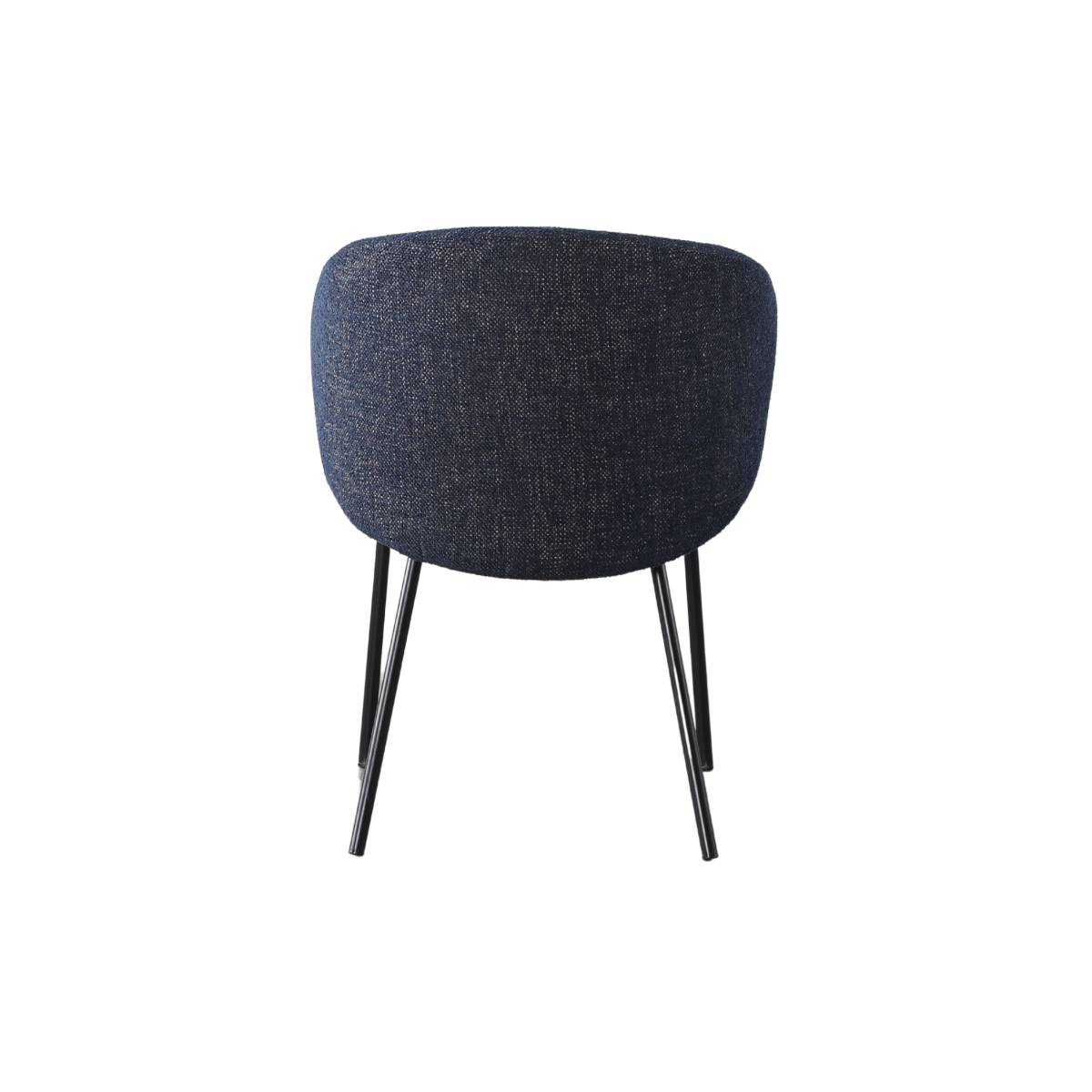 Chaise avec accoudoirs ronds en tissu bleu et pieds en métal Cléa (lot de 2)