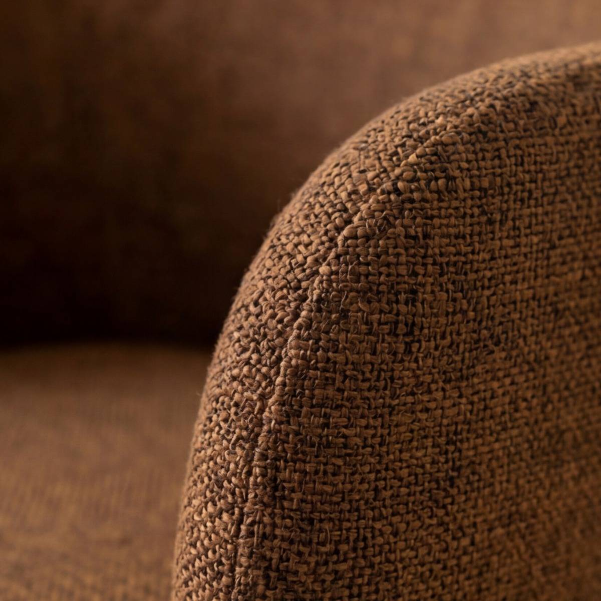 Chaise en tissu marron et pieds en bois Solène (lot de 2)