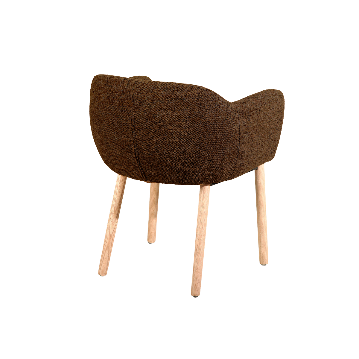 Chaise en tissu marron et pieds en bois Solène (lot de 2)