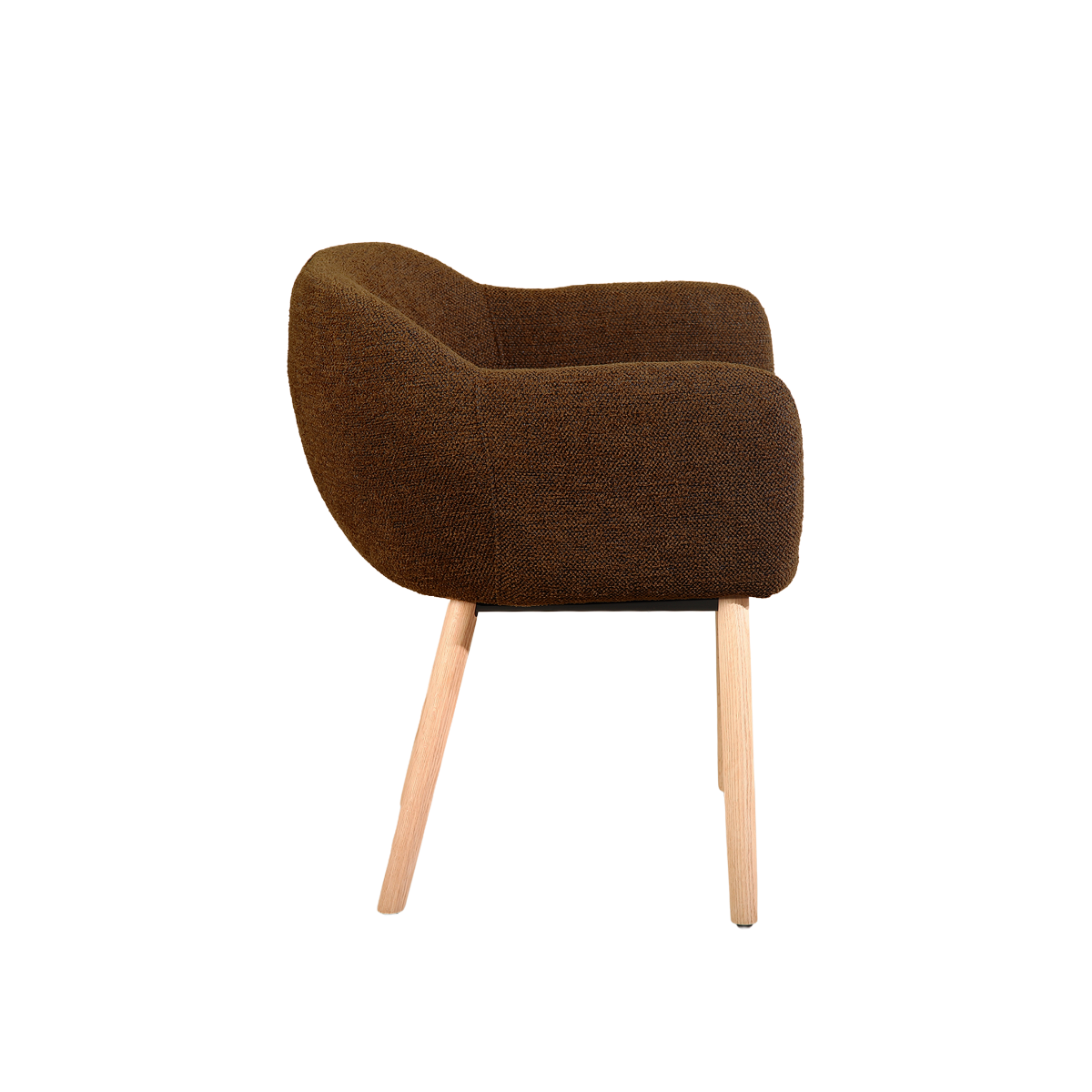 Chaise en tissu marron et pieds en bois Solène (lot de 2)
