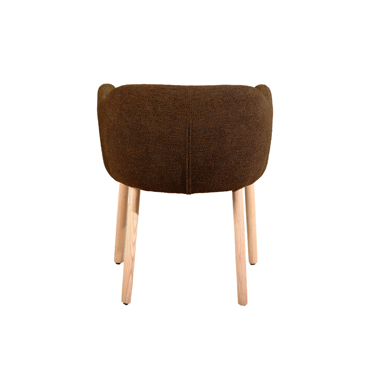 Chaise en tissu marron et pieds en bois Solène (lot de 2)